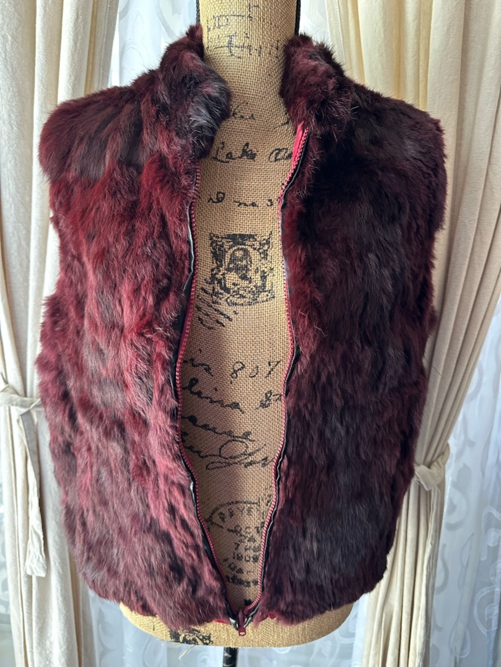 Brothers Fur Dyed Rabbit Fur Reversible Vest 
Size 46 EU